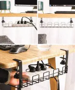 Wire cable Organiser Basket Shelf Desk Storage Rack