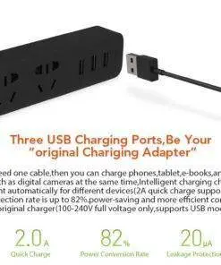 Xiaomi Power Extension Cord Household Lead with 3 USB 1.8M – 2 Colours