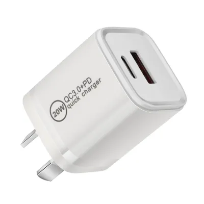 20W Mini Type-C (USB-C) PD and QC3.0 wall charger plug adapter for iPhone Android mobile charger