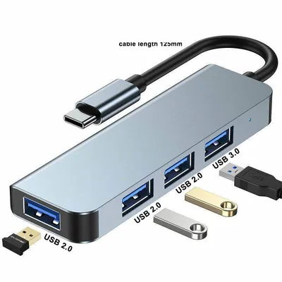 4-in-1 USB C Hub USB Type C to USB 3.0 2.0 Adapter Splitter Docking Station