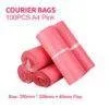 100pc A4 (250×350) Courier Mailer Bags Pink