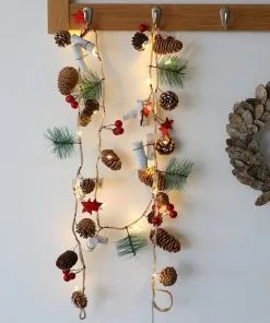 2M 20LED LED Light Red Berry Pinecone String Lights Garland Lights