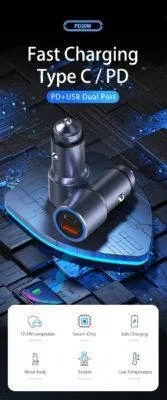 42.5w Ultra-Fast USB-C QC PD Car Charger