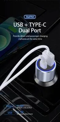 42.5w Ultra-Fast USB-C QC PD Car Charger