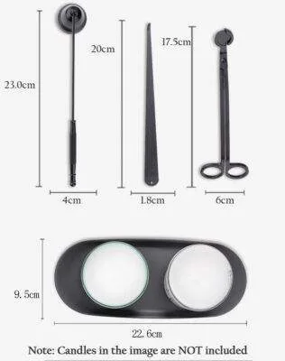 4PCs Stainless Steel Luxury Candle Wick Trimmer Wick Candle Snuffer Plate Tool Set