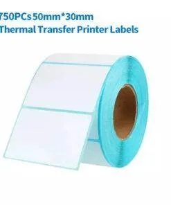 5 Rolls 50mm x 30mm Thermal Transfer Label Permanent Adhesive 700PCs