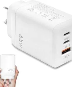 65W GaN Dual Type-C USB-C Wall Charger Adapter