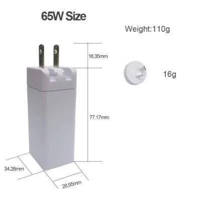 65W Type-C USB-C PD USB Fast Wall Charger