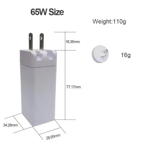 65W Type-C USB-C PD USB Fast Wall Charger