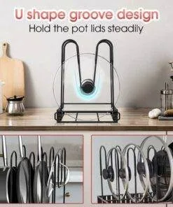 Adjustable 8 Tier Pan and Pot Lid Holder Rack
