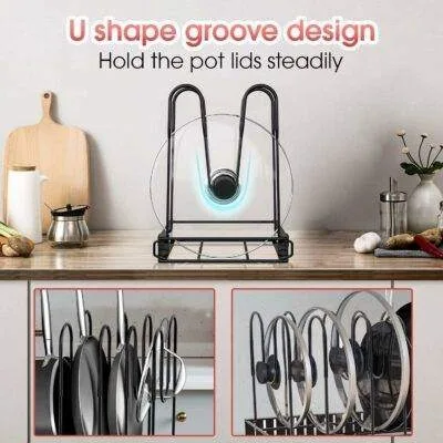 Adjustable 8 Tier Pan and Pot Lid Holder Rack