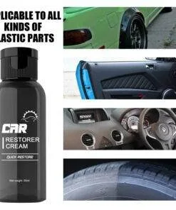 Car Interior Plastic Leather Restorer Cream + Sponge Set