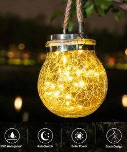 LED Crack Ball Glass Garden Lights