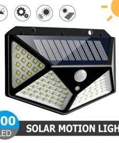 100 LED Solar Power PIR Motion Sensor Wall Light