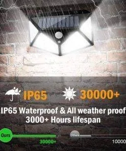 100 LED Solar Power PIR Motion Sensor Wall Light