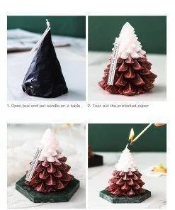 Elegant Tree Pine Tree Fragrance Scented Candle with Marble Coaster