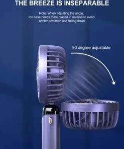 Mini Portable Cooling Fan 5-Speed Desk Fan with Base