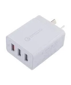 30W QC 3.0 Fast Quick iPhone Charger 3 Port USB Hub Wall Charger Adapter