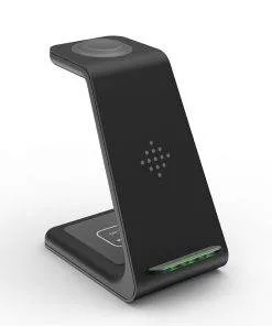 3 In 1 iPhone Apple Watch AirPods Wireless Charger stand dock black