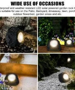 Solar Garden Rock Light Outdoor Waterproof Decoration – Yellow Light