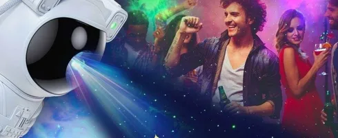 Star Projector Galaxy Night Light Spaceman Lamp