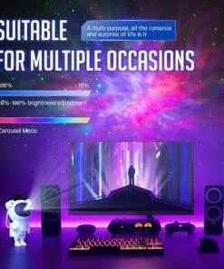 Star Projector Galaxy Night Light Spaceman Lamp
