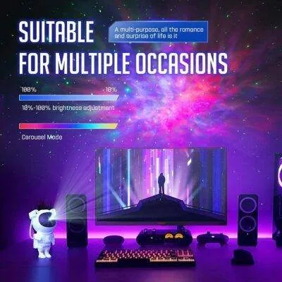 Star Projector Galaxy Night Light Spaceman Lamp