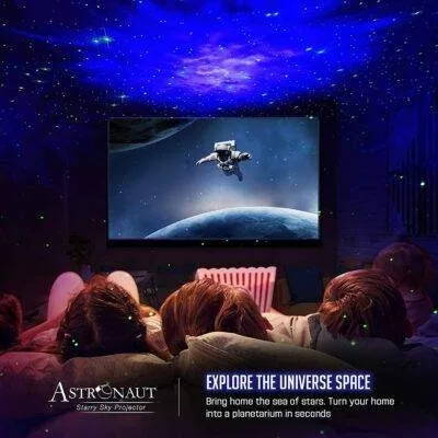 Star Projector Galaxy Night Light Spaceman Lamp