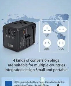 Universal GaN Travel Adapter PD Type-C 65W for MacBook laptop