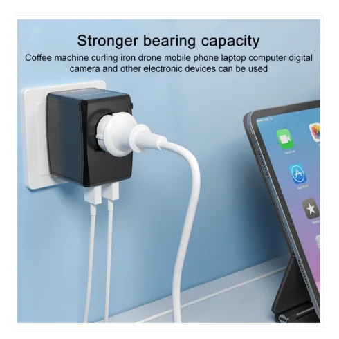Universal GaN Travel Adapter PD Type-C 65W for MacBook laptop
