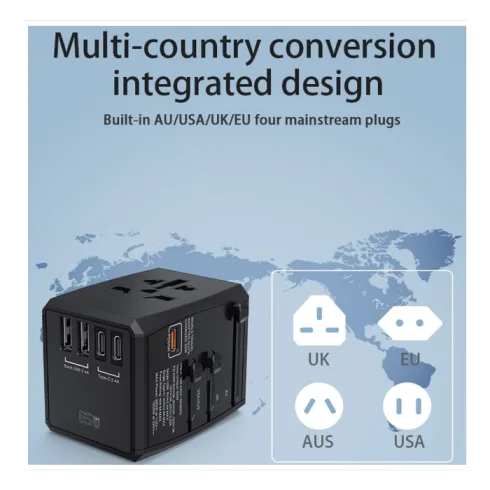 Universal GaN Travel Adapter PD Type-C 65W for MacBook laptop