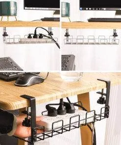 Wire cable Organiser Basket Shelf Desk Storage Rack