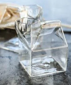 square milk glass milk box glass mug milk box cup