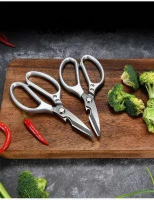 1pc Stainless Steel Kitchen Food Scissors, Multifunctional Strong Bone  Shears For Fish, Chicken Etc.