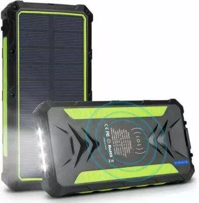 DARTWOOD 16000 mAh Solar Power Bank - Qi Portable Wireless Charger