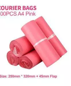 100pc A4 (250×350) Courier Mailer Bags Pink