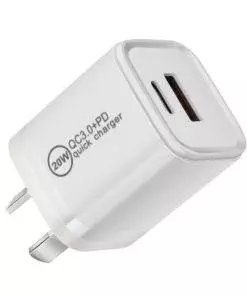 20W Mini Type-C (USB-C) PD and QC3.0 wall charger plug adapter for iPhone Android mobile charger