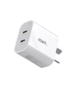 40w Dual USB-C PD Type-C Fast Charging Wall Charger Power Adapter