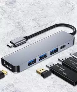 5 in 1 Type-C PD QC HDMI USB3.0 HUB Docking Station
