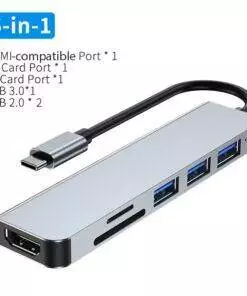 6 in 1 Type-C HDMI USB3.0 Micro SD card reader HUB Docking Station