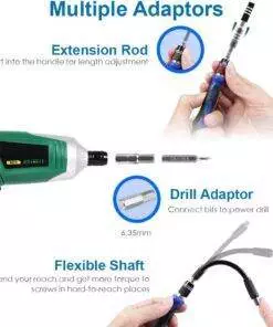 60 in 1 Professional Screwdriver Repair Tools Kit Set with 56 Flexible Shaft Extension