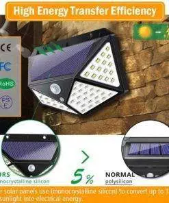 100 LED Solar Power PIR Motion Sensor Wall Light