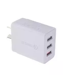 30W QC 3.0 Fast Quick iPhone Charger 3 Port USB Hub Wall Charger Adapter