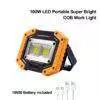 Portable 2 COB LED Work Lamp Outdoor Flood Light Camping Flashlight