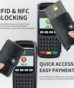 RFID Blocking PU Leather Men Woman Wallet