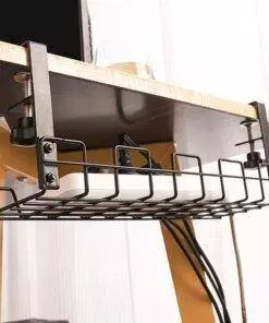 Wire cable Organiser Basket Shelf Desk Storage Rack