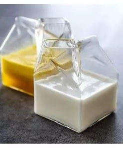square milk glass milk box glass mug milk box cup