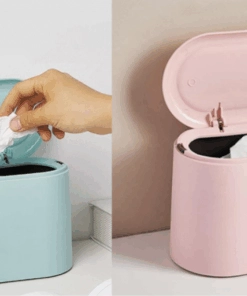 Mini Desktop Cans Practical Waste Bins With Lid Household Clean Trash Desk Gift