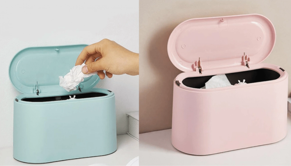Mini Desktop Cans Practical Waste Bins With Lid Household Clean Trash Desk Gift