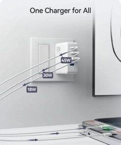 100W GaN 4 Port PD QC Wall Charger for MacBook Xiaomi Samsung